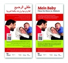 Flyer "Mein Baby Filme für Eltern in Arabisch"